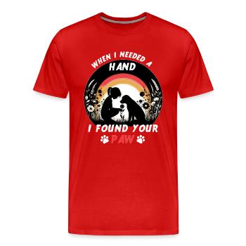 Labrador chien chien propriétaire chien chien Fan patte ami - T-shirt bio Premium Homme - rouge - Devant - Damien (186cm)