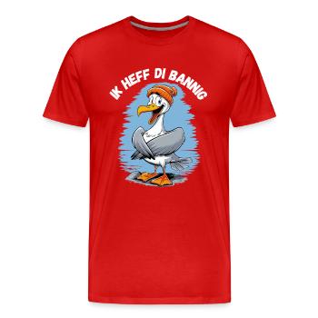 Hamburg Möwe Ich liebe Dich Plattdeutsch Nordsee - Männer Premium Bio T-Shirt - Rot - Vorne - Damien (186cm)