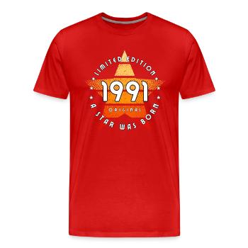 A Star was born 1991 original limited edition - Men's Premium Organic T-Shirt - red - Front - Damien (186cm)