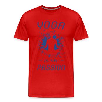 YOGA, Spruch für Yogis, Yoga Geschenk - Männer Premium Bio T-Shirt - Rot - Vorne - Damien (186cm)