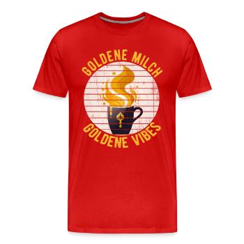Goldene Milch Spruch Ayurveda Indien ayurvedisch - Männer Premium Bio T-Shirt - Rot - Vorne - Damien (186cm)