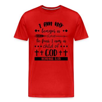 Not a slave but a child of God - Bible - Men's Premium Organic T-Shirt - red - Front - Damien (186cm)
