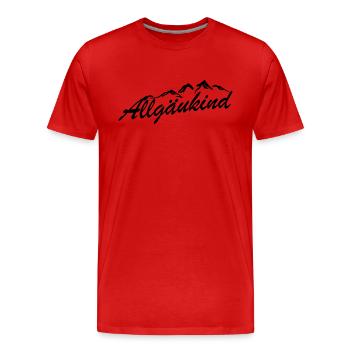 Allgäu Berge Wandern Apres Ski Bayern Tirol Allgäu - Männer Premium Bio T-Shirt - Rot - Vorne - Damien (186cm)
