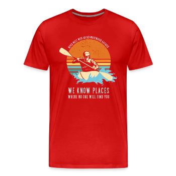 Never Mess With An Old Whitewater Kayaker Kayaking - Männer Premium Bio T-Shirt - Rot - Vorne - Damien (186cm)