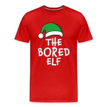 Der gelangweilte Elf - Männer Premium Bio T-Shirt - Rot - Vorne - Damien (186cm)