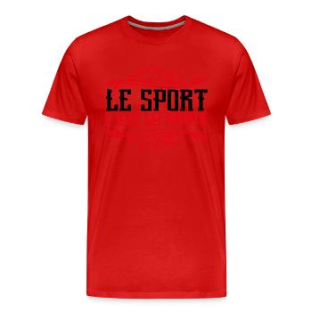 Sport | Le sport c est la Santé - T-shirt bio Premium Homme - rouge - Devant - Damien (186cm)