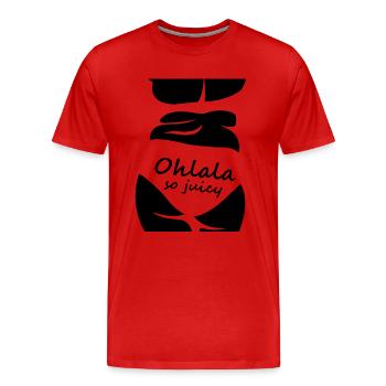 Ohlala si juteuse drôle et chaude - T-shirt bio Premium Homme - rouge - Devant - Damien (186cm)