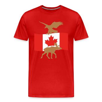 Aigle wapiti drapeau du Canada - T-shirt bio Premium Homme - rouge - Devant - Damien (186cm)