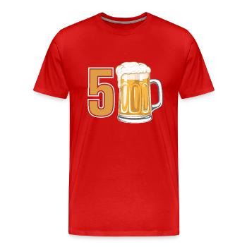 Beer Humor for the 50th Birthday - Men's Premium Organic T-Shirt - red - Front - Damien (186cm)
