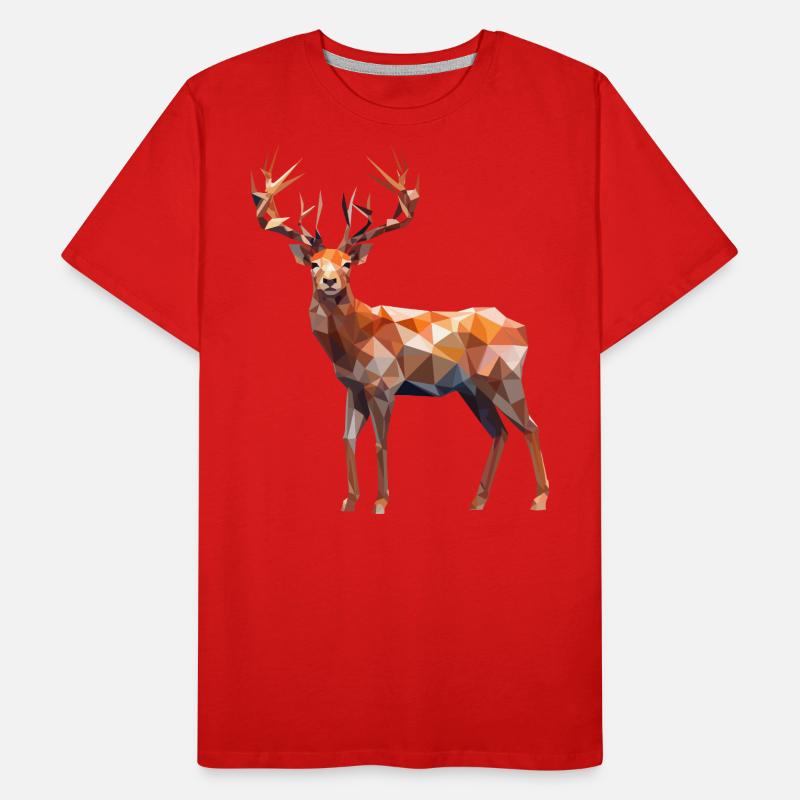 Polygon Hirsch Männer Premium Bio T-Shirt