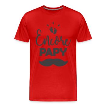 Encore papy - T-shirt bio Premium Homme - rouge - Devant - Damien (186cm)
