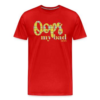 Clueless Oops My Bad Vintage Style - Men's Premium Organic T-Shirt - red - Front - Damien (186cm)