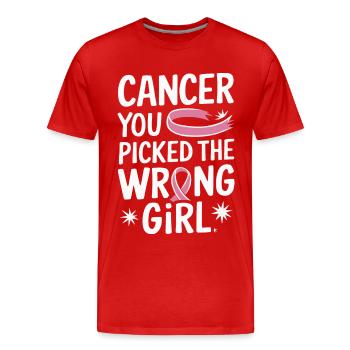 Sensibilisation au cancer Cancer Cancer du sein - T-shirt bio Premium Homme - rouge - Devant - Damien (186cm)
