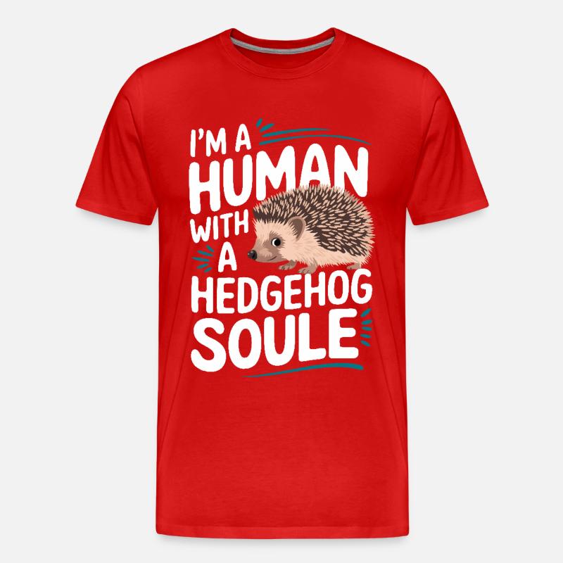 Igel Stachelig Tier Igel - Männer Premium Bio T-Shirt - Rot