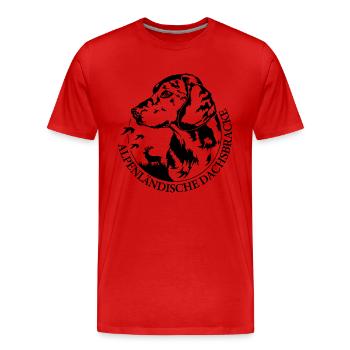 ALPENLÄNDISCHE DACHSBRACKE Hundeportrait Wilsigns - Männer Premium Bio T-Shirt - Rot - Vorne - Damien (186cm)
