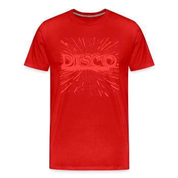 Texte DISCO Logo Mot Rouge - T-shirt bio Premium Homme - rouge - Devant - Damien (186cm)