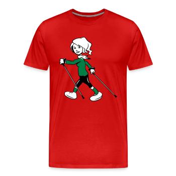 nordic walking femme sport fun - T-shirt bio Premium Homme - rouge - Devant - Damien (186cm)