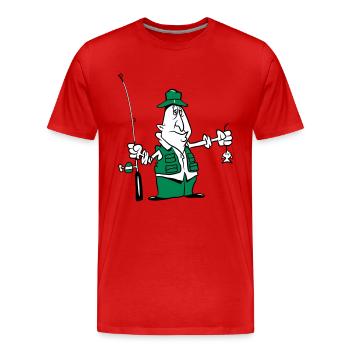 angeln witzig pech - Männer Premium Bio T-Shirt - Rot - Vorne - Damien (186cm)