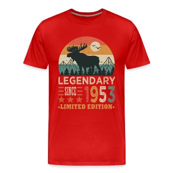 1953 legendary anniversary 70 years - Men's Premium Organic T-Shirt - red - Front - Damien (186cm)