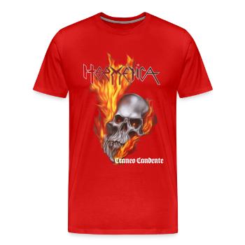 Crâne chaud hermétique - T-shirt bio Premium Homme - rouge - Devant - Damien (186cm)