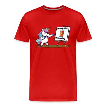 Motivation laden - Männer Premium Bio T-Shirt - Rot - Vorne - Damien (186cm)