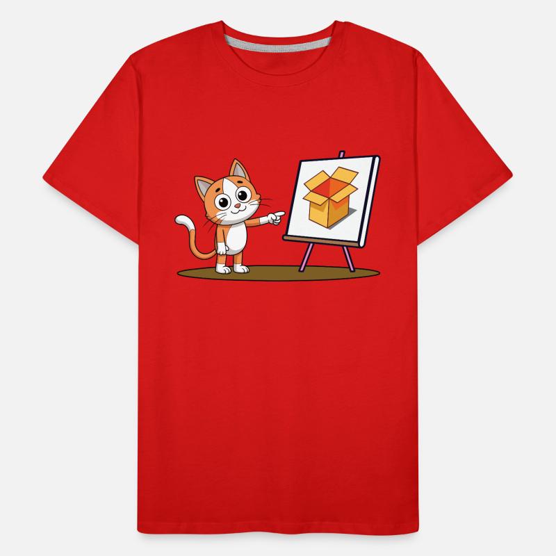 Katze und Karton Männer Premium Bio T-Shirt
