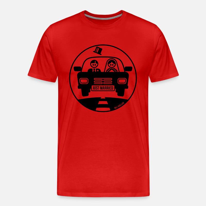Just Married – Flitterwochen (1C) - Männer Premium Bio T-Shirt - Rot