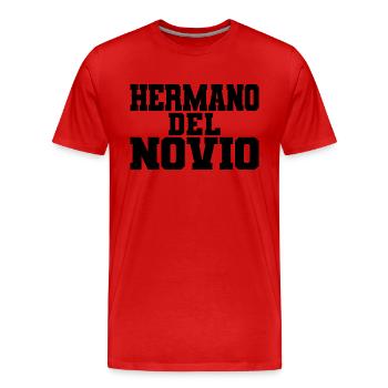 Hermano del Novio Groom's Brother Wedding Gift - Men's Premium Organic T-Shirt - red - Front - Damien (186cm)