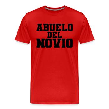 Abuelo del Novio Groom's Grandpa Wedding Gift - Men's Premium Organic T-Shirt - red - Front - Damien (186cm)