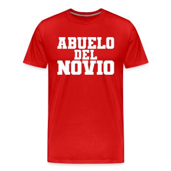 Abuelo del Novio Groom's Grandpa Wedding Gift - Men's Premium Organic T-Shirt - red - Front - Damien (186cm)