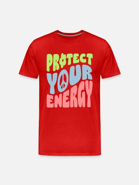Protect Your Energy - Men's Premium Organic T-Shirt - red
