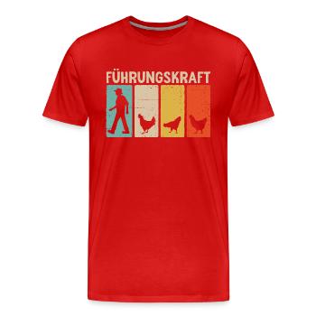 Hühner Landwirt Führungskraft Huhn - Männer Premium Bio T-Shirt - Rot - Vorne - Damien (186cm)