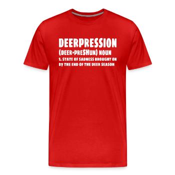 DEER HUNTING: Deerpression definition - Men's Premium Organic T-Shirt - red - Front - Damien (186cm)