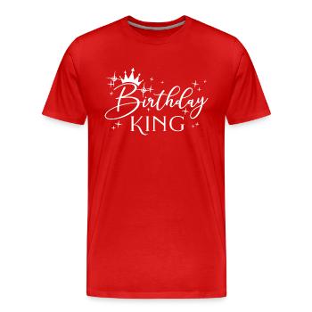 Birthday King - Cadeau de fête d’anniversaire cool pour hommes - T-shirt bio Premium Homme - rouge - Devant - Damien (186cm)