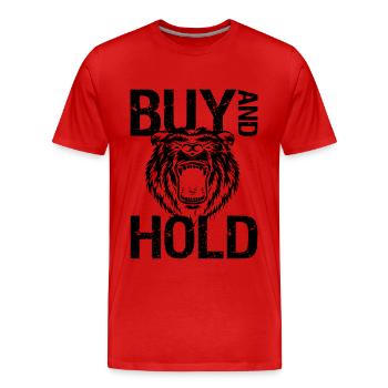 Buy and Hold Stock Exchange Bulle Baer Stock Investor - Men's Premium Organic T-Shirt - red - Front - Damien (186cm)