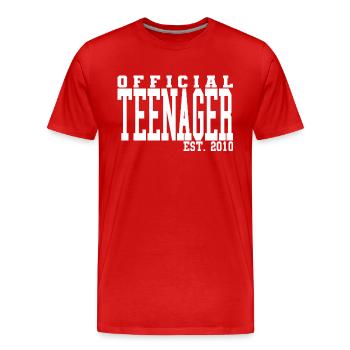 Official Teenager Est. 2010 Cool 13th Birthday - T-shirt bio Premium Homme - rouge - Devant - Damien (186cm)