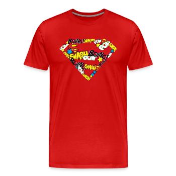 DC Comics Superman Classic Logo Soundwords - Men's Premium Organic T-Shirt - red - Front - Damien (186cm)