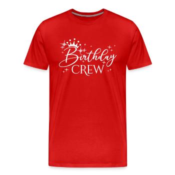 Birthday Crew Matching Group Birthday Party Outfit - Men's Premium Organic T-Shirt - red - Front - Damien (186cm)