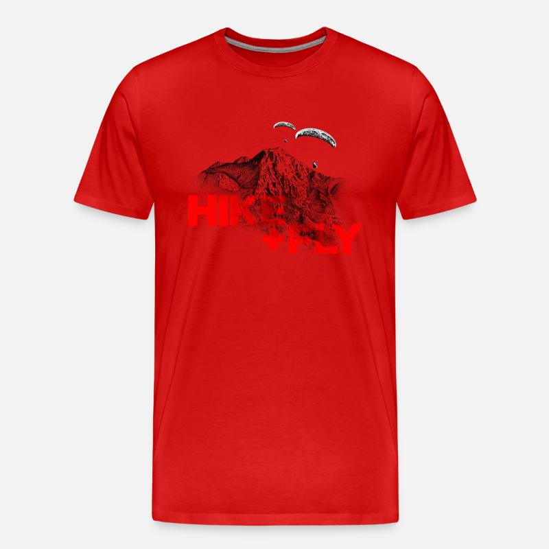 Hike & Fly Paragliding rot - Männer Premium Bio T-Shirt - Rot