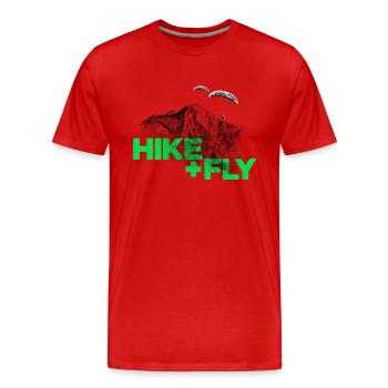 Randonnée et vol Parapente vert - T-shirt bio Premium Homme - rouge - Devant - Damien (186cm)