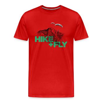 Randonnée et vol Parapente vert - T-shirt bio Premium Homme - rouge - Devant - Damien (186cm)