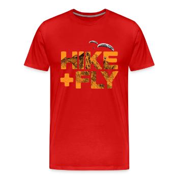 Randonnée et vol Parapente orange - T-shirt bio Premium Homme - rouge - Devant - Damien (186cm)