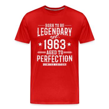 Legendär seit Jahrgang 1963 - Männer Premium Bio T-Shirt - Rot - Vorne - Damien (186cm)