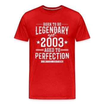 Legendary since 2003 - Men's Premium Organic T-Shirt - red - Front - Damien (186cm)