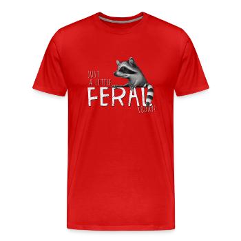 Juste un peu sauvage aujourd’hui ! raton laveur sauvage raton laveur - T-shirt bio Premium Homme - rouge - Devant - Damien (186cm)