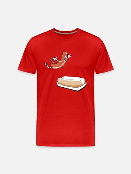 Happy Hot Dog T-Shirt - Power Rangers - Men's Premium Organic T-Shirt - red