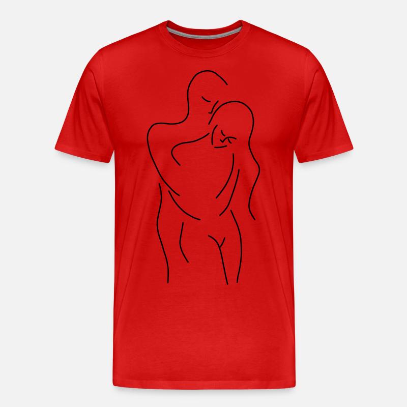 Marito e moglie amano - Maglietta ecologica premium da uomo - rosso