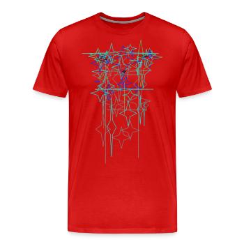 Structure futuriste - T-shirt bio Premium Homme - rouge - Devant - Damien (186cm)