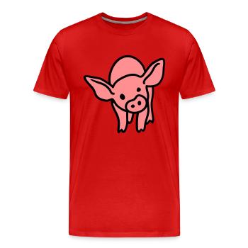Porcelet 2 - T-shirt bio Premium Homme - rouge - Devant - Damien (186cm)