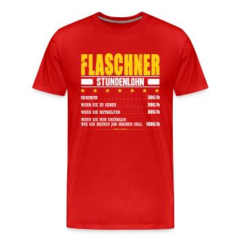 Flaschner Stundenlohn Blechner Spengler Klempner - Männer Premium Bio T-Shirt - Rot - Vorne - Damien (186cm)